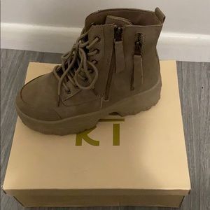 Nude combat style boots